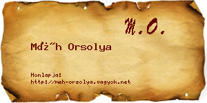 Méh Orsolya névjegykártya